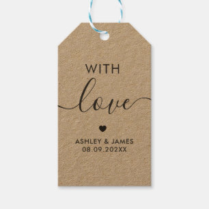 Mit Liebe Tags, Hochzeitsgeschenk-Tag, Kraft Geschenkanhänger