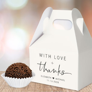 Mit Liebe und dank Creme Hochzeit Geschenkschachtel