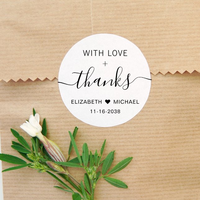 Mit Liebe und Dank Hochzeit Runder Aufkleber (Von Creator hochgeladen)