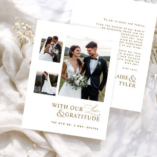 Mit Liebe und Dankbarkeit Foto, Goldene Hochzeit Dankeskarte