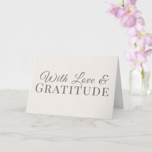 Mit Liebe und Dankbarkeit – Minimale Typografie Karte