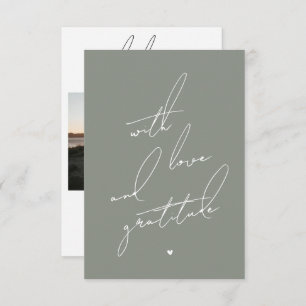 Mit Liebe und Dankbarkeit vorgedruckte Meldung Dankeskarte