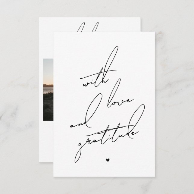 Mit Liebe und Dankbarkeit vorgedruckte Meldung Dankeskarte (Vorne/Hinten)