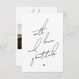 Mit Liebe und Dankbarkeit vorgedruckte Meldung Dankeskarte