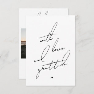 Mit Liebe und Dankbarkeit vorgedruckte Meldung Dankeskarte