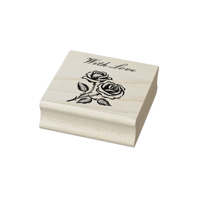 Mit Liebe und zwei Rose Gummistempel (Stempel)