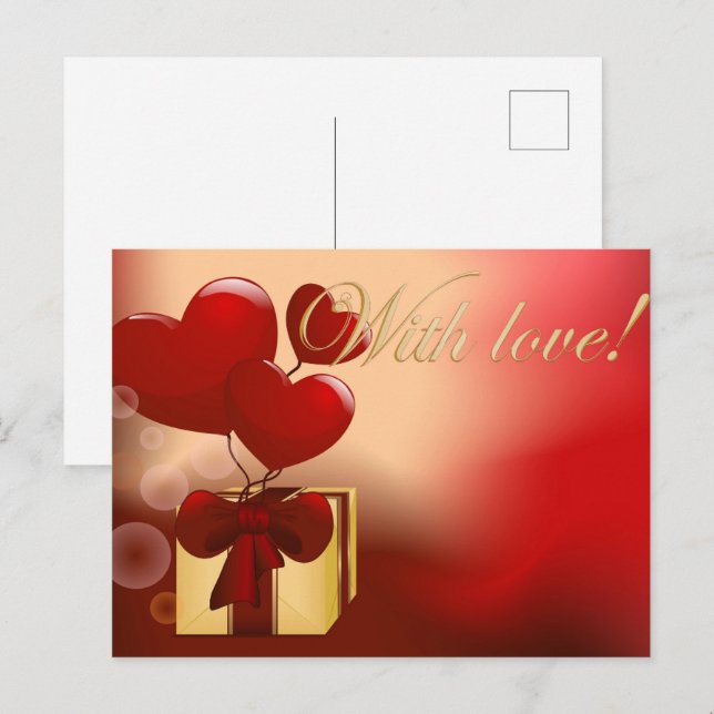 Mit Liebe Valentinstag Feiertagspostkarte (Vorne/Hinten)