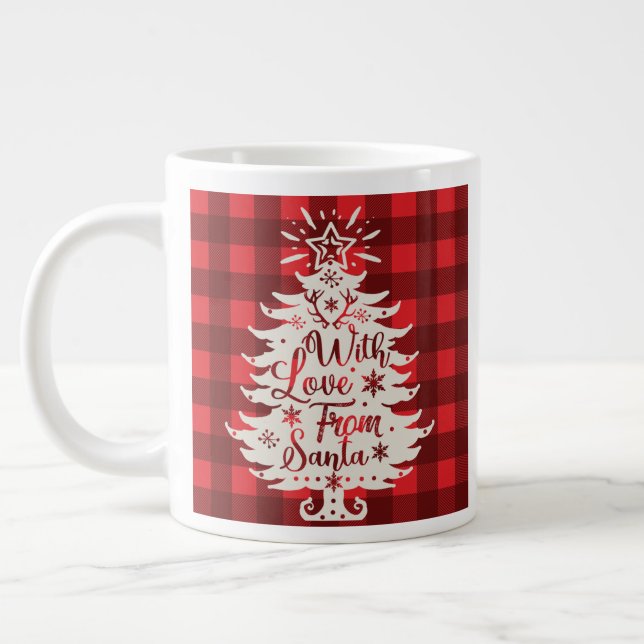 Mit Liebe vom Weihnachtsmann, viel Glück im neuen  Jumbo-Tasse (Links)
