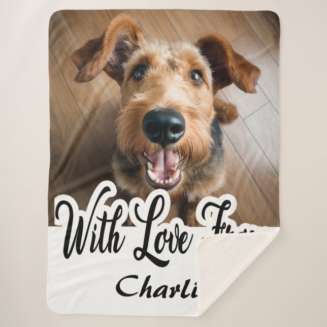 Mit Liebe von Airedale Terrier Name Sherpadecke (Vorderseite)