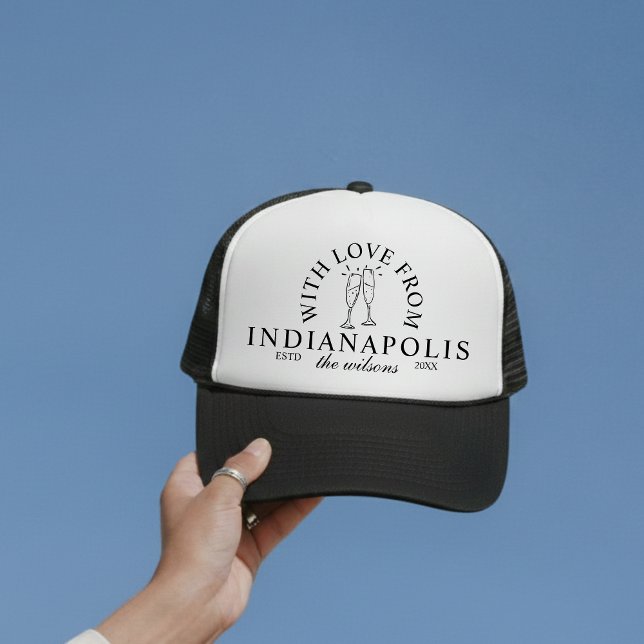 Mit Liebe von Destination Wedding Merch Truckerkappe (*AI Generated Mockup )