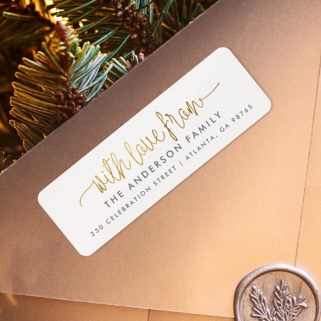 Mit Liebe von Gold-Script und benutzerdefinierten  (The Return Address Label Mock-up)