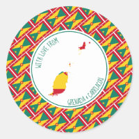Mit Liebe von GRENADA CARRIACOU Flag Map