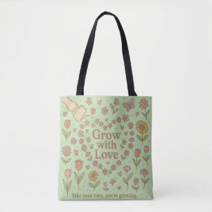 Mit Liebe wachsen - Blumenmuster-Tüte-Design