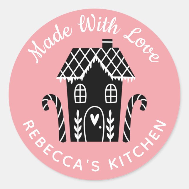 Mit Liebe Weihnachts-Klassik-Rundsticker Runder Aufkleber (Vorderseite)