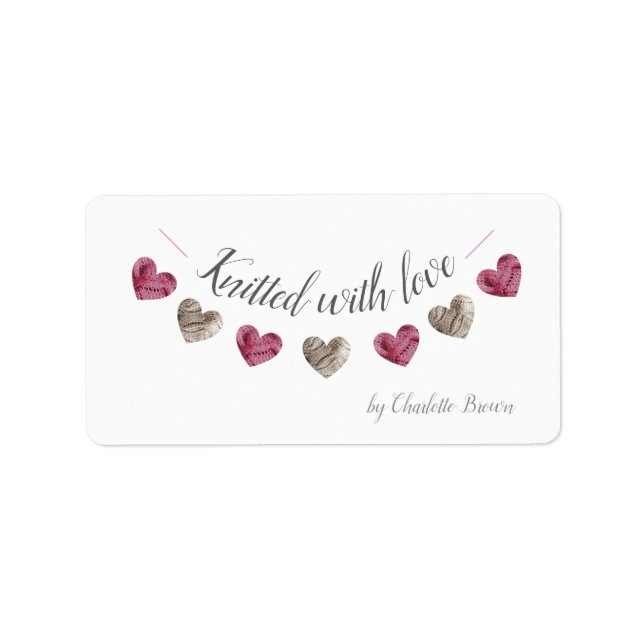 Mit Liebe-Wollpapier verknetet Adressaufkleber (Vorne)