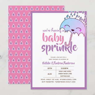 mit Lila Rosa eines Baby SPRINKLE Kawaii Einladung