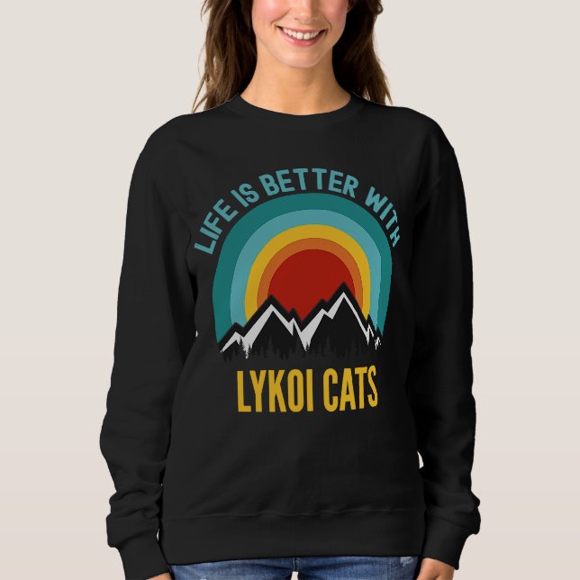 Mit Lykoi Katzen Sweatshirt (Vorderseite)