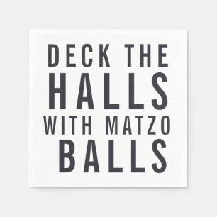 Mit Matzo Balls die Hallen erkunden   Hanukkah Serviette