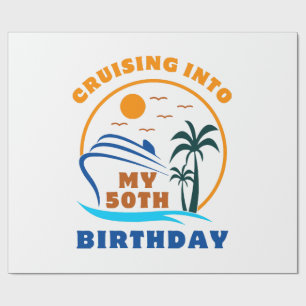 Mit meinem 50. Geburtstag auf dem Boot cruisen Geschenkpapier