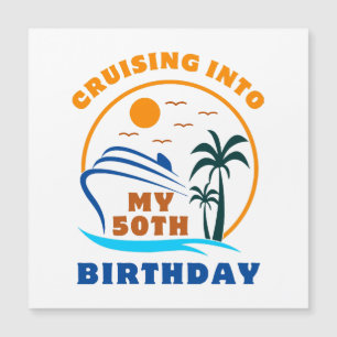 Mit meinem 50. Geburtstag auf dem Boot cruisen Magnetkarte