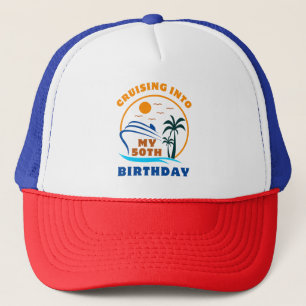 Mit meinem 50. Geburtstag auf dem Boot cruisen Truckerkappe