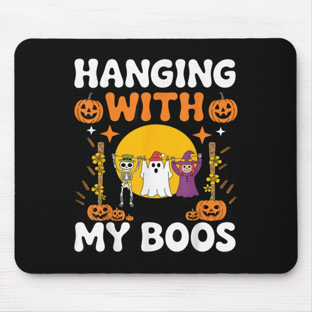 Mit meinem Boos Funny Halloween Ghost Hexe S Mousepad (Vorne)