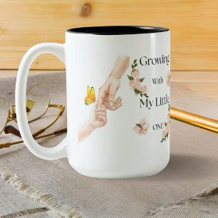 Mit meinem kleinen Schatz gemeinsam wachsen - Flor Zweifarbige Tasse