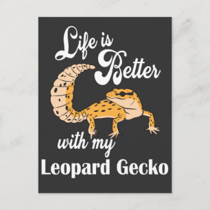 Mit meinem Leopard Gecko ist das Leben besser Postkarte
