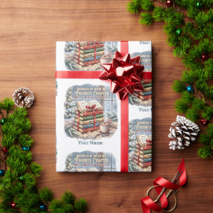 Mit meinem Lieblingskapitel Eingeschneit Muster Geschenkpapier