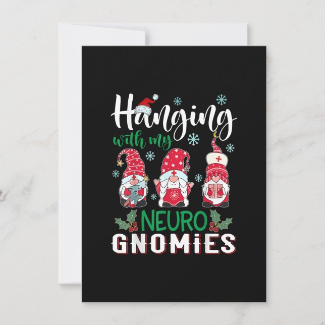 Mit meinem Neuro Gnomies Nurse Weihnachtslieder än Einladung (Vorderseite)