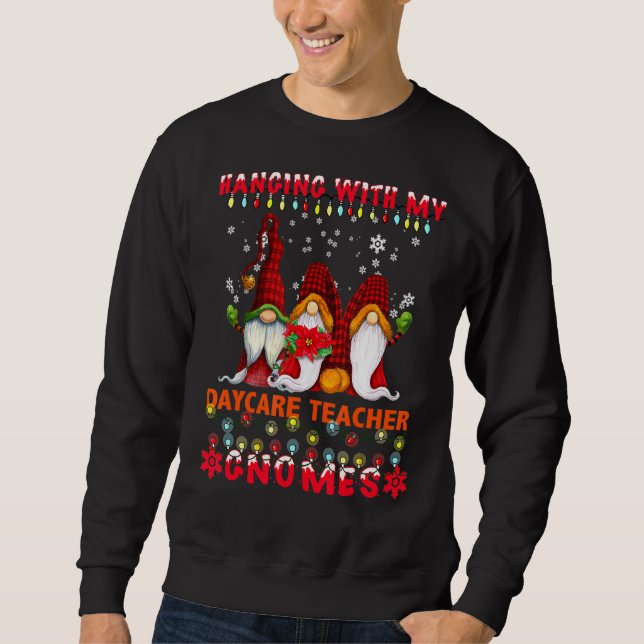 Mit meinem Tageslehrer Gnomes Ugly Xmas Sweatshirt (Vorderseite)