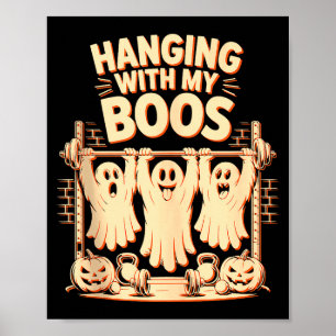 Mit meinen Boos abhängen lustiger Halloween-Geist- Poster