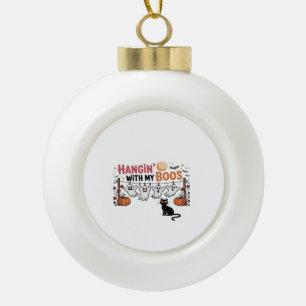 Mit meinen Boos Ghost abhängen, der eine schwarze Keramik Kugel-Ornament