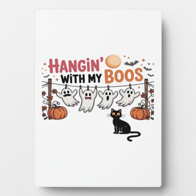 Mit meinen Boos Ghost hängend, schwarze Katze halt Fotoplatte (Vorderseite)