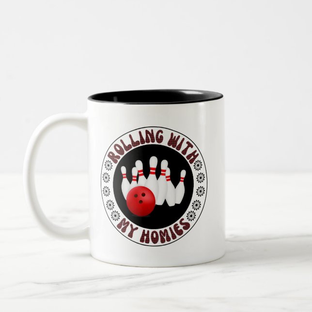 Mit meinen Gaben für Bowling-Bowler rollen Zweifarbige Tasse (Links)