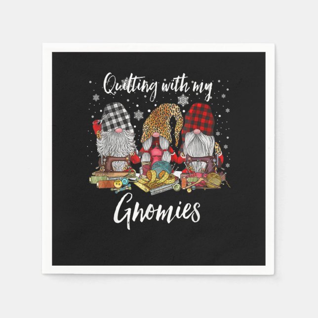 Mit meinen Gnomen den Weihnachtsfeiertag beenden Serviette (Vorderseite)