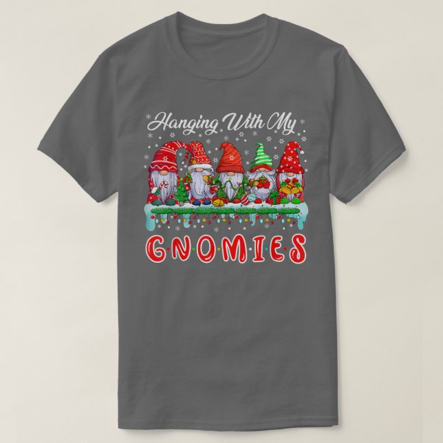 Mit meinen Gnomen Funny Five Gnomes Xmas Tre T-Shirt (Design vorne)