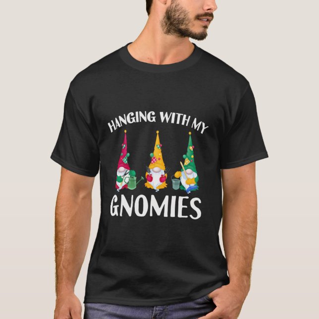Mit meinen Gnomen Funny Yard Garden Gnome T-Shirt (Vorderseite)