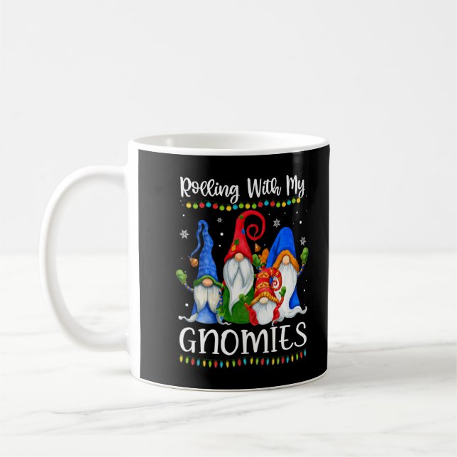 Mit meinen Gnomen lustige Gnome Xmas Lichter Bo Kaffeetasse (Links)