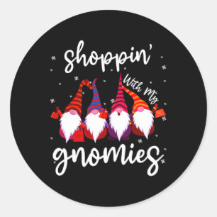 Mit meinen Gnomen Niedlichen Xmas Gnomes Lover h Runder Aufkleber