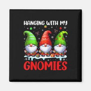 Mit meinen Gnomen Weihnachten farbenfroh drei G Magnet