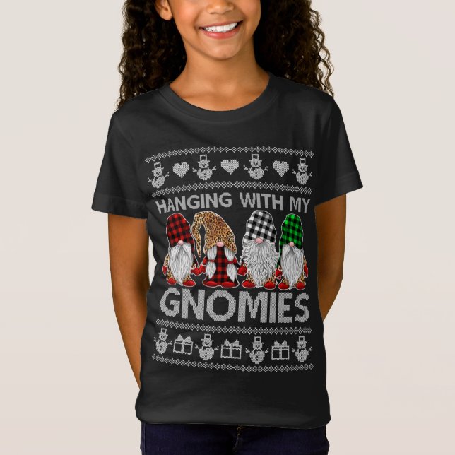 Mit meinen Gnomen Weihnachten Niedliche Gnome häss T-Shirt (Vorderseite)