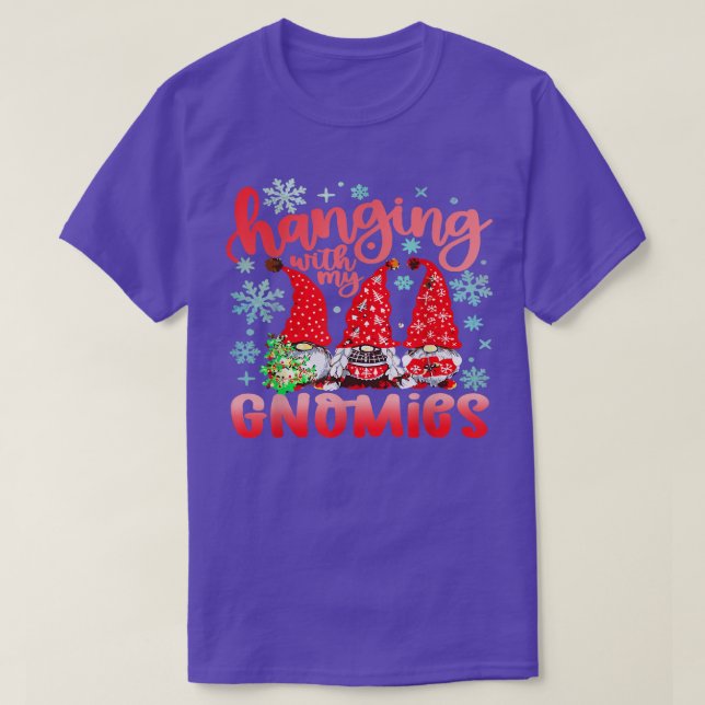 Mit meinen Gnomen Weihnachtskids umgehen T-Shirt (Design vorne)