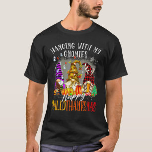 Mit meinen Gnomies abhängen Frohes Hallothanksmas  T-Shirt