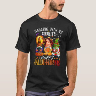 Mit meinen Gnomies abhängen Frohes Hallothanksmas  T-Shirt