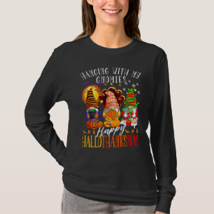 Mit meinen Gnomies abhängen Frohes Hallothanksmas  T-Shirt