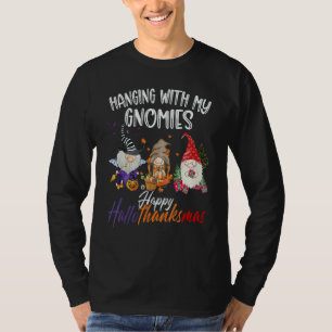 Mit meinen Gnomies abhängen Frohes Hallothanksmas T-Shirt