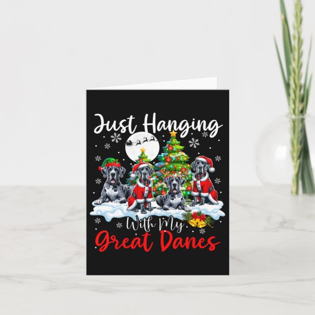 Mit meinen großen Dänen herumhantieren Weihnachten Karte (Vorderseite)