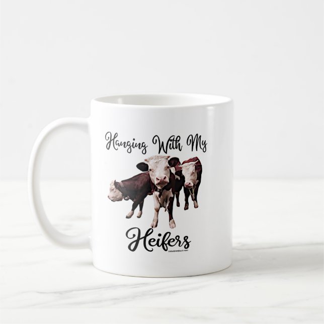 Mit meinen Heifers umgehen. Kuh. Bull Cowpens SC M Kaffeetasse (Links)