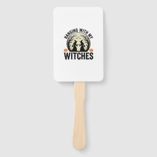 Mit meinen Hexen abhängen Vintage-Halloween-Design Fächer